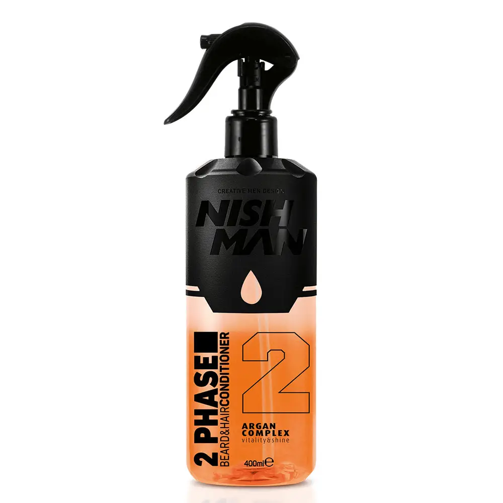 Двуфазен спрей балсам NISHMAN 02 Beard & Hair Conditioner Argan Complex 400 ml
