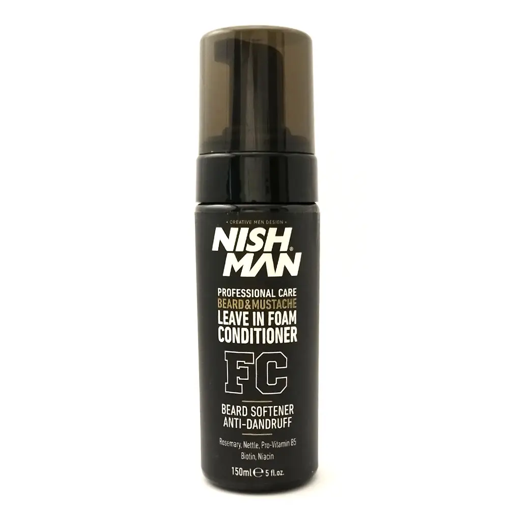 Професионален балсам-пяна без отмиване за брада и мустаци NISHMAN Beard & Mustache Leave-In Foam Conditioner FC 150 ml