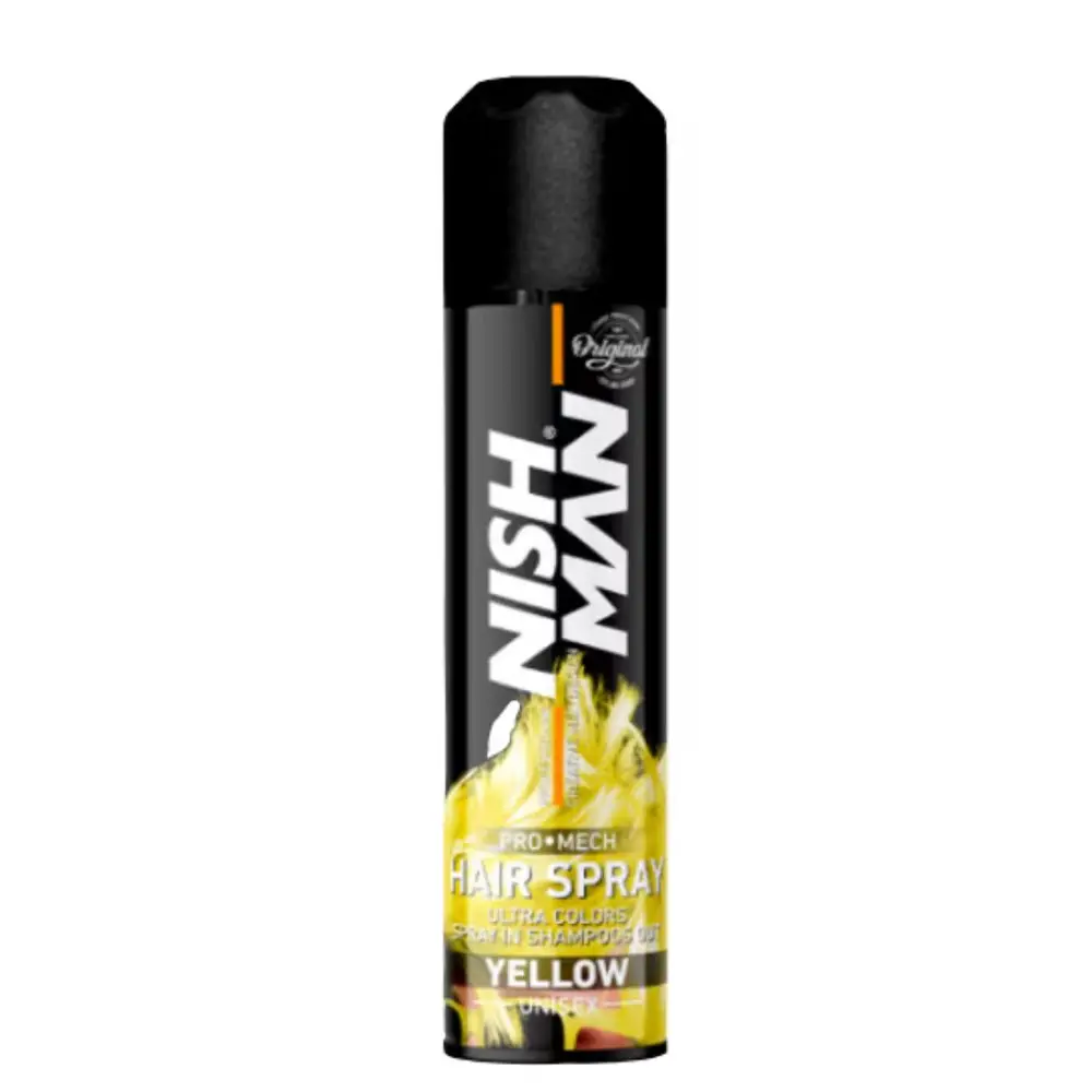 Временна спрей боя за коса 150мл NISHMAN unisex hair spray YELLOW Временна спрей боя за коса 150мл NISHMAN unisex hair spray YELLOW