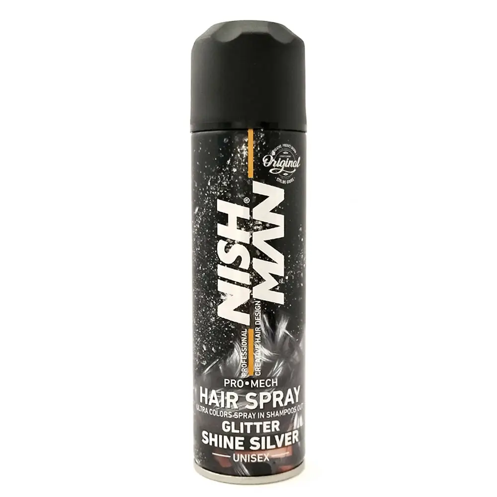 Временна спрей боя за коса 150мл NISHMAN unisex hair spray SHINE SILVER