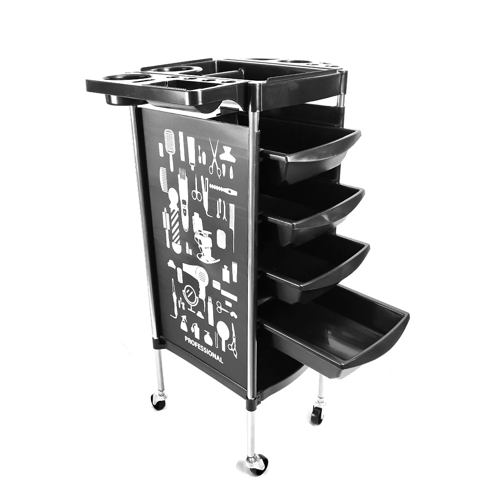 Фризьорска помощна масичка с чекмеджета на колела