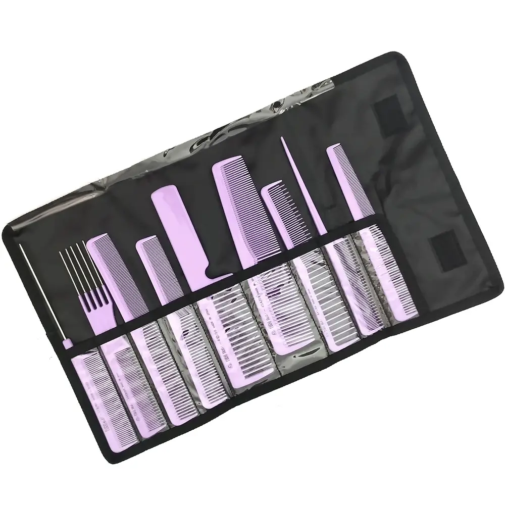 Комплект от 9 професионални Гребена в удобен калъф EUROstil