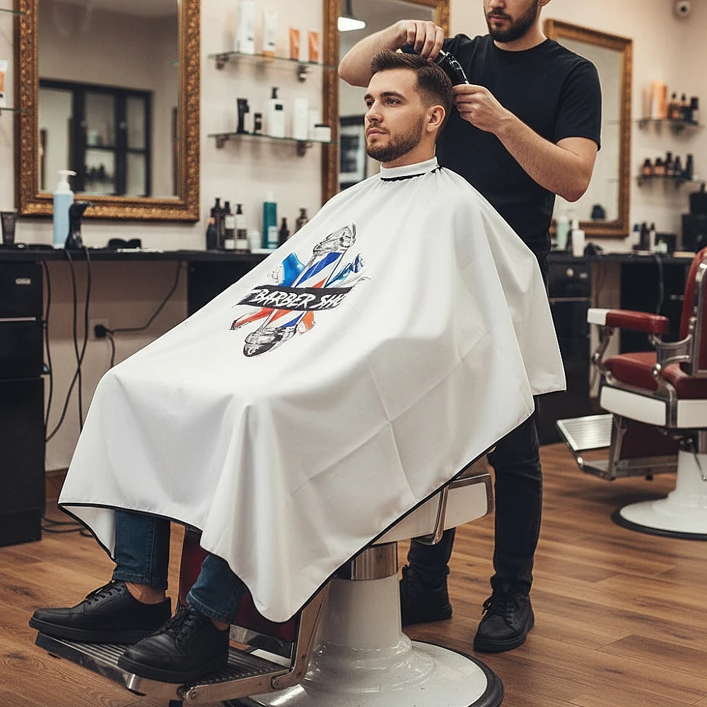 Фризьорска пелерина за подстригване BARBER SHOP