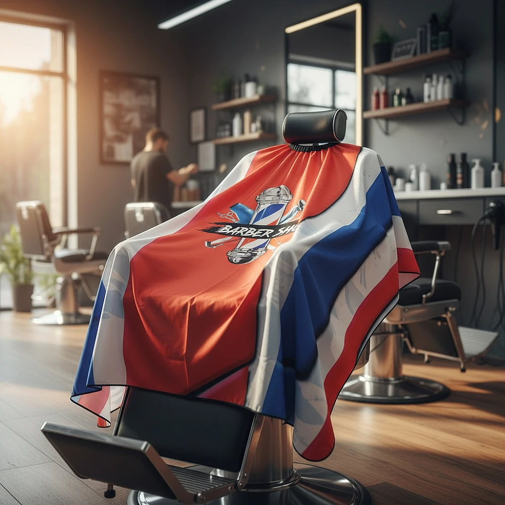 Фризьорска пелерина за подстригване BARBER SHOP