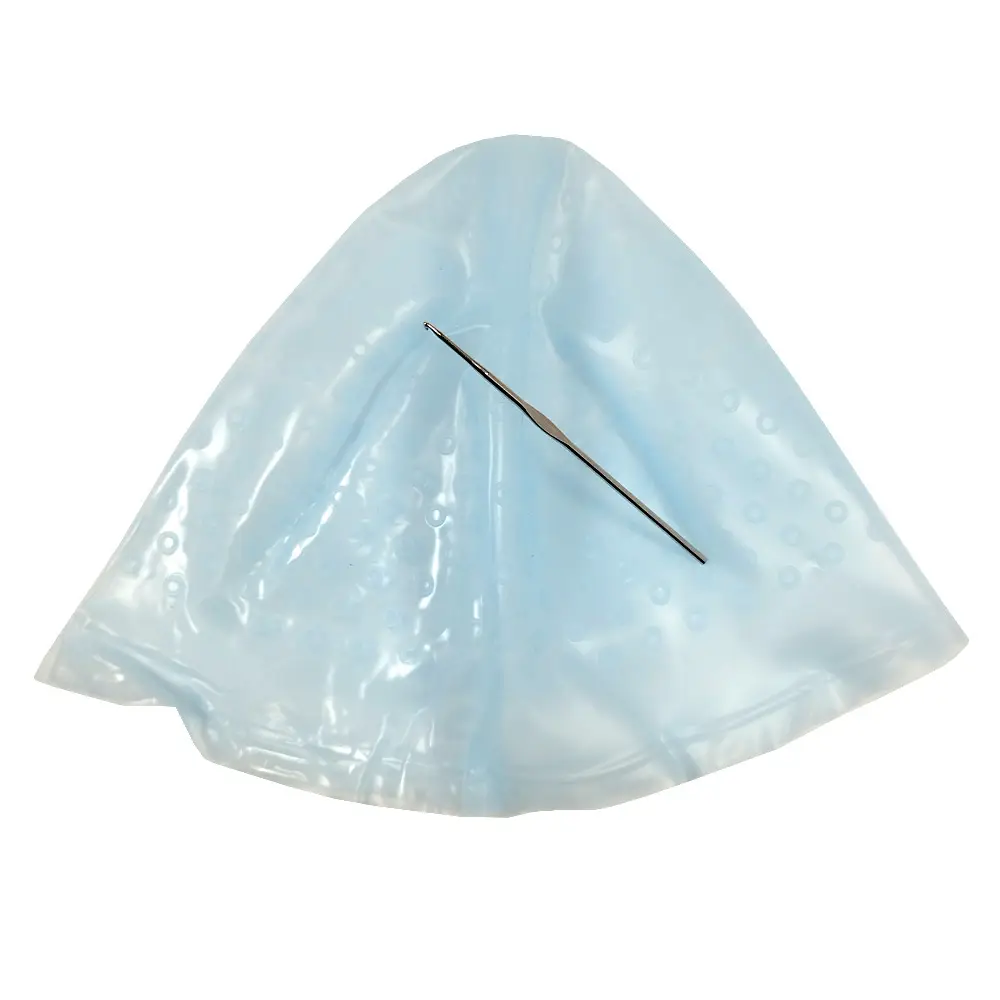 Синя силиконова шапка за кичури