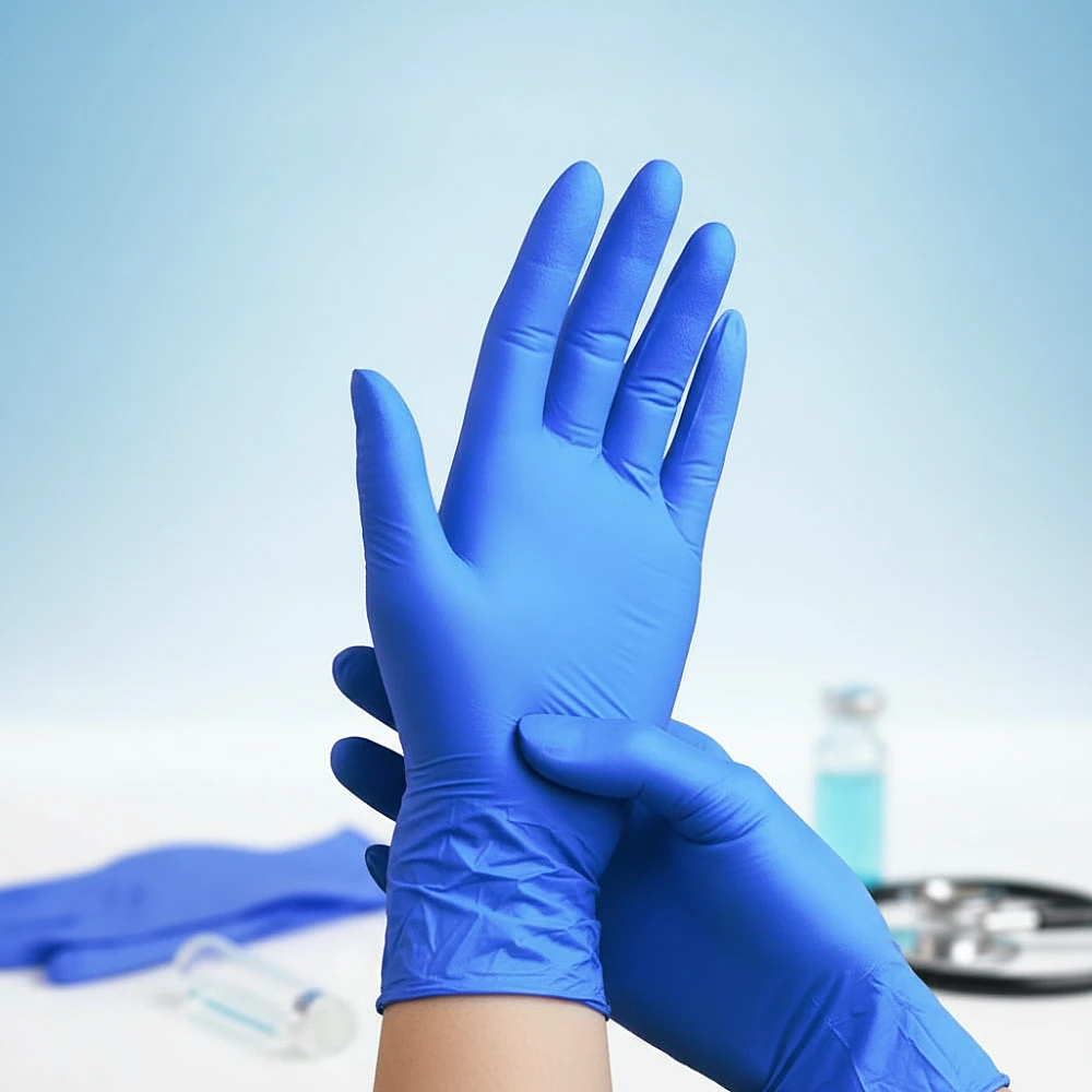 Нитрилови ръкавици - 100 бр - Сини