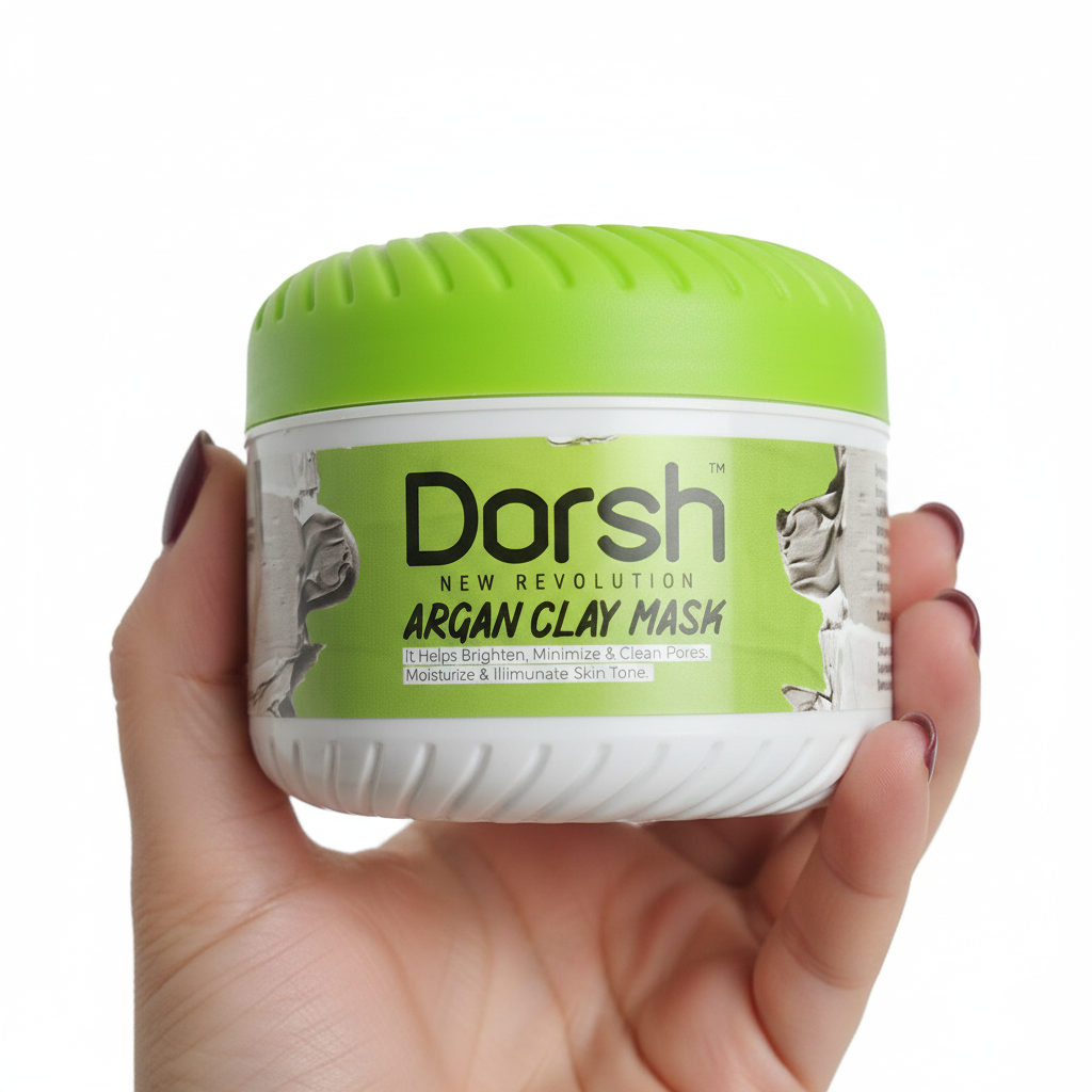 Маска за лице с глина и Арган DORSH CLAY MASK – ARGAN DEEPLY CLEANSES & PURIFIES 400 G DORSH € 5.70 (11.15 лв.)