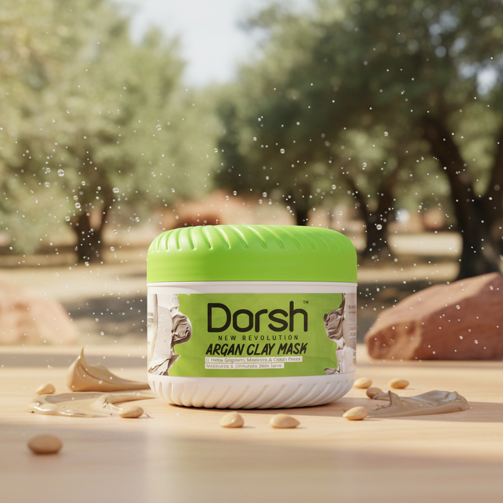 Маска за лице с глина и Арган DORSH CLAY MASK – ARGAN DEEPLY CLEANSES & PURIFIES 400 G DORSH € 5.70 (11.15 лв.)