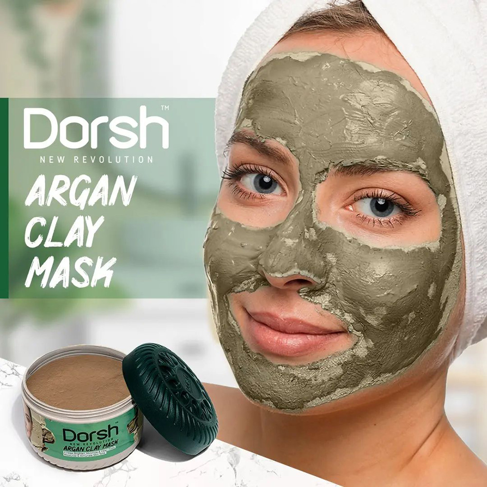 Маска за лице с глина и Арган DORSH CLAY MASK – ARGAN DEEPLY CLEANSES & PURIFIES 400 G DORSH 10.50 лв. (€ 5.37)