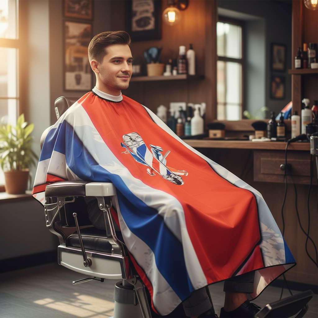 Фризьорска пелерина за подстригване BARBER SHOP ZaSalona 29.70 лв. (€ 15.18)