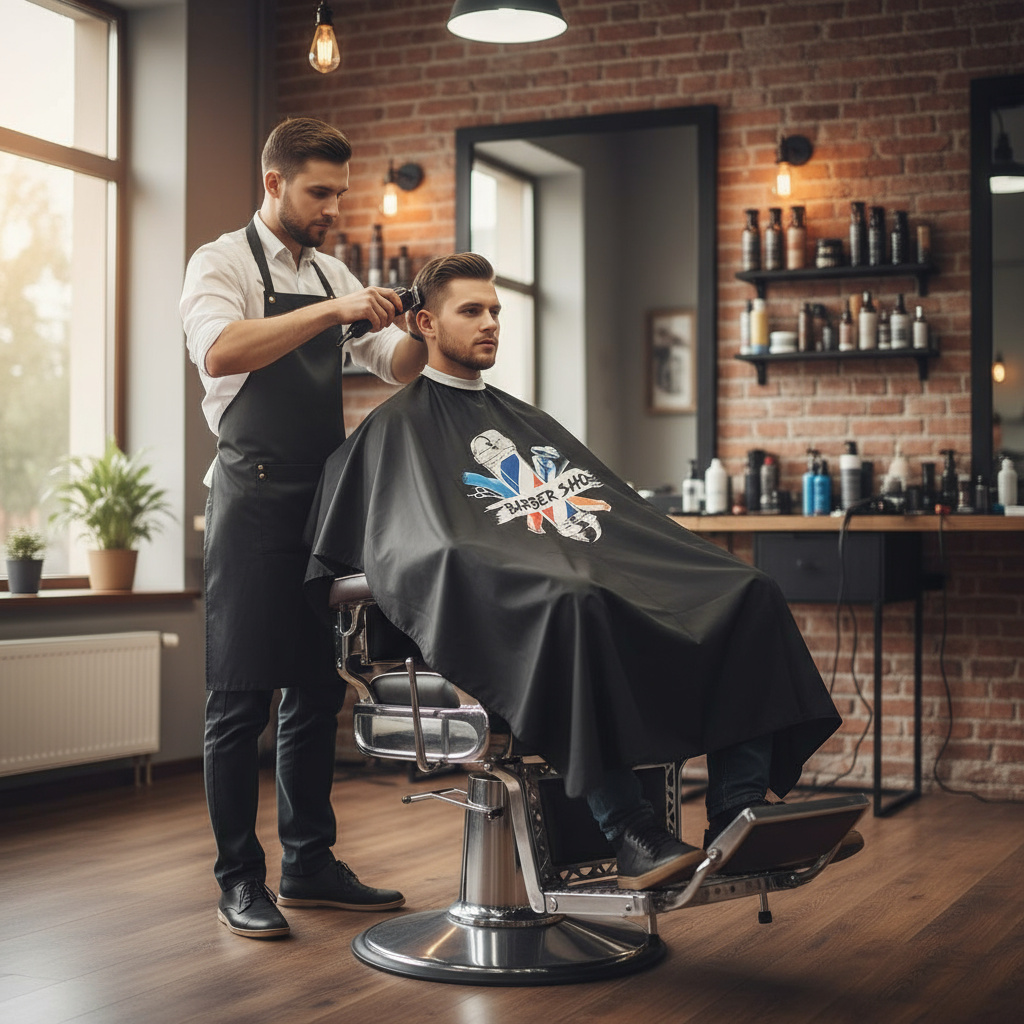 Фризьорска пелерина за подстригване BARBER SHOP ZaSalona 29.70 лв. (€ 15.18)