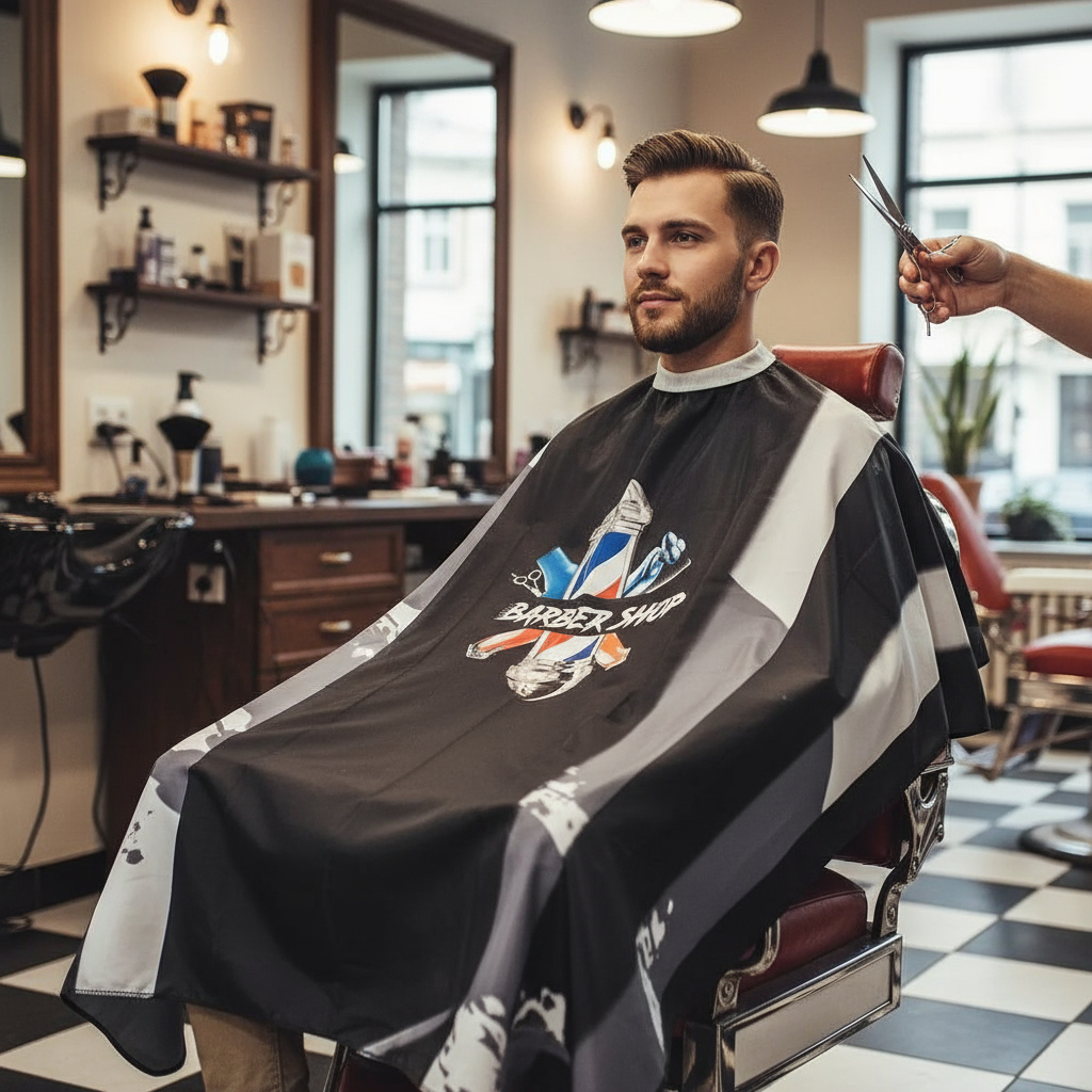 Фризьорска пелерина за подстригване BARBER SHOP ZaSalona 29.70 лв. (€ 15.18)