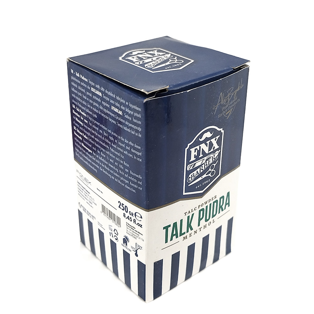 Талк пудра FNX for barbers 250g MENTHOL ZaSalona € 4.50 (8.80 лв.) Талк пудра FNX for barbers 250g MENTHOL ZaSalona € 4.50 (8.80 лв.)
