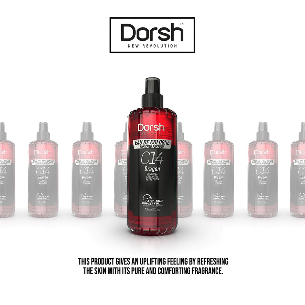 Одеколон DORSH - C14 -  DORSH EXCLUSIVE BARBER COLOGNE - DRAGON 400 ML DORSH 11.20 лв. (€ 5.72)